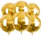 Gold Balloons, 6 pcs Gold Party Decorations, 22 inch Giant 4D Foil Balloons with Ribbon, Large Mylar Balloons, Metallic Gold Balloons for Birthday Decorations, Engagement Wedding Decorations